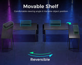 ODK L Shaped Desk, 57.5" Computer Gaming Desks, Home Office Writing Table with Monitor Shelf, Space-Saving Modern Corner Workstation, Easy to Assemble, Black ODK