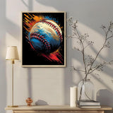 Graffiti Baseball Paint by Numbers Black Background Painting by Number for Adults Beginners Sport Baseball DIY Painting Canvas with Brushes Acrylic Paints Perfect for Decor 16x20 Inch（Without Frame） Generic