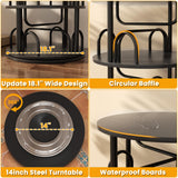 Aheaplus 6 Tier Rotating Bookshelf Tower, Revolving Bookcase, 360° Round Spinning Book Shelf, Narrow Swivel Bookshelves Vertical Rolling Turning Corner Bookshelf Organizer for Small Space, Black Aheaplus