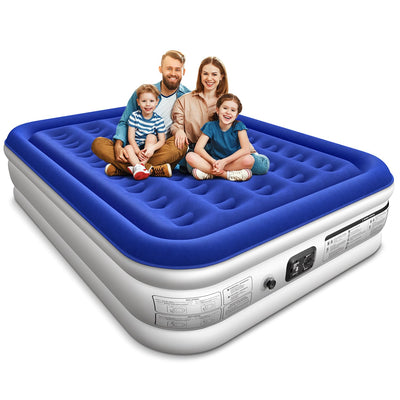 Xsleep Queen Air Mattress with Built in Pump Luxurious Comfort 16" Raised Inflatable Mattress Queen Airbed Blow Up Mattress for Home Guests 80"*60"*16" Air Bed 3 Mins Fast Inflate/Deflate 660 lbs Max