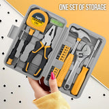 20 Pieces Home Tool Set, Basics Household Tool Kit with Small Mini Carrying Box for Men and Women DIY (Yellow) Elvesoar