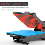 Delclynee Auto 15"x15" Heat Press Machine with Automatic Press and Release, Slide Out Lower Platen, Adjustable Pressure with Pressure Readout, Digital Industrial Clamshell Sublimation Printer (Black) Delclynee