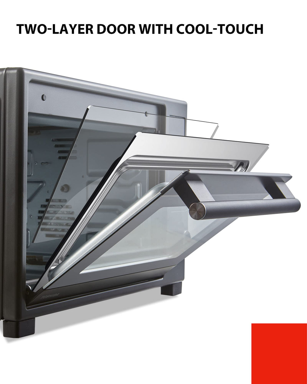 TOSHIBA Hot Convection Toaster Oven, Extra Large 34QT/32L, 9-in-1 Cooking Functions, Crispy Roast, Dehydrate, Rotisserie, 6 Accessories Included, 1650W, Black Stainless Steel TOSHIBA