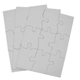 Inovart Puzzle-It 9-Piece Blank Puzzle, 12 Puzzles Per Package, 4" x 5-1/2", White INOVART