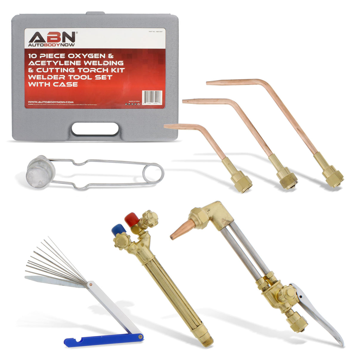 ABN Oxygen & Acetylene Torch Kit – 10 Pc Welding Kit Metal Cutting Torch Kit, Portable Cutting Torch Set Welder Tools ABN