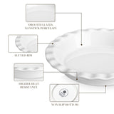 MALACASA Ceramic Pie Pan, Pie Pan for Baking 9 Inch, 40 OZ Pie Plate Round Pie Dish for Baking Fluted Pie Dish Baking Pan, Non Stick Deep Pie Dishes for Quiche, Apple Pies, Pot Pies, Tart, etc. MALACASA