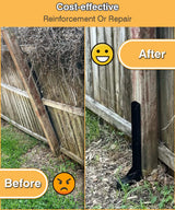 Mokeyder Fence Post Anchor Kit, Heavy Duty Metal Steel Fence Post Repair Kit, Fence Post Anchor Stakes Ground Spike for Repairing Tilted/Broken Wood Fence Post, Metal-Plate Style, 1 Pack Mokeyder