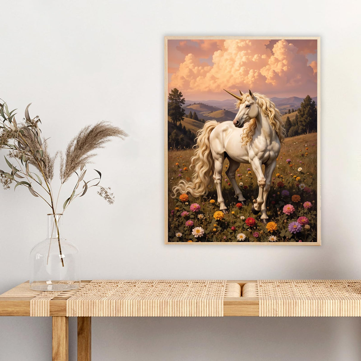 PRSTINCOL Diamond Art Kits for Adults,12x16 Inch DIY Paint by Numbers Kit for Adults,5d DIY Full Drill Round Gem Art Crafts Paintings for Home Wall Decor(Unicorn) PRSTINCOL