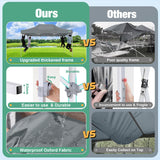 COBIZI 10x15 Canopy Tent, Heavy Duty Pop up Canopy with Sidewalls, Waterproof Easy Setup Canopy with Mosquito Netting, Outdoor Instant Screen Tents for Parties, Wedding, Backyard with Carry Bag, Gray COBIZI