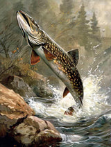 Bimkole 5D Diamond Art Kits for Adults Fish, Full Drill DIY Rhinestone Embroidery Set Paint with Diamonds Art by Number Kits Cross Stitch Home Wall Craft Decoration Animal 12x16 inch Bimkole