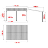 Yardenaler 10x14 FT Hardtop Wall-Mounted Gazebo, Outdoor Pergola Canopy with Aluminum Frame & Drainage Hole for Patio, Deck, Yard Yardenaler