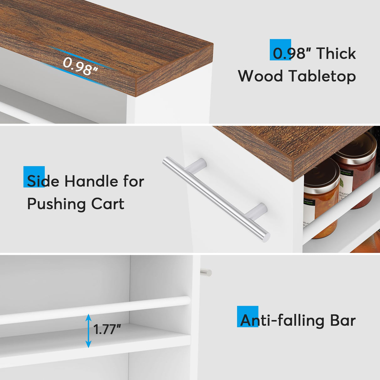 Tribesigns Slim Storage Cart, Rolling Narrow Kitchen Cart on Wheels for Small Place, 4-Tier Slide Out Slim Utility Cart Skinny Laundry Cart with Handle for Kitchen, Bathroom, Laundry Tribesigns