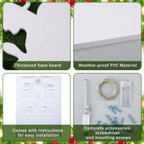 Soaoo Outdoor White Nativity Scene with 2 String Lights Silhouette Yard Sign Display Water Resistant PVC Large Holy Family Yard Nativity Scene Christmas Decor for Xmas Front Lawn Soaoo