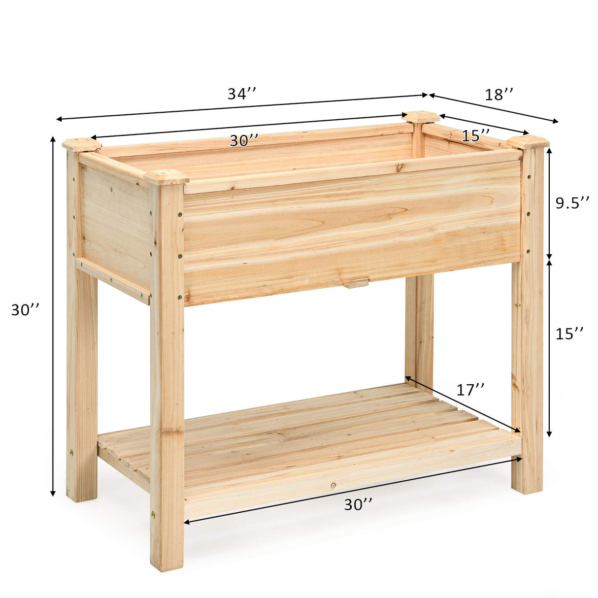 S AFSTAR Raised Garden Bed with Storage Shelf, Elevated Cedar Wood Planter Box with Legs, Outdoor Gardening Planting Bed for Vegetables Flower Herb Grow, Great for Backyard Patio Lawn S AFSTAR