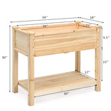 S AFSTAR Raised Garden Bed with Storage Shelf, Elevated Cedar Wood Planter Box with Legs, Outdoor Gardening Planting Bed for Vegetables Flower Herb Grow, Great for Backyard Patio Lawn S AFSTAR
