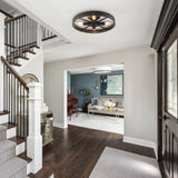 KJLARS Ceiling Light Fixture Flush Mount Ceiling Lamp Black Farmhouse Chandelier Industrial Rustic Light fixtures Pendant Lighting 4-Light E12 Kitchen Lighting KJLARS