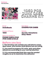 DoDoBeads 1050 Pcs Junk Phone Case Charms Kit, Charms for Customizing Cases, Kawaii Bow, Letter Beads, Nail Accessories, Flatback Pearls, Rhinestones, Cute Aesthetic Decor for Personalization DoDoBeads