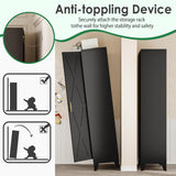 75" Tall Metal Kitchen Pantry Storage Cabinet with 2 Doors and 5 Adjustable Shelves, White Food Freestanding Cupboard for Kitchen, Dining Room, Bathroom and Garage (Black) pozdeg