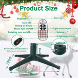 Axcoix Musical Rotating Christmas Tree Stand, Adjustable Tree Stands with Remote Control Music, Speed and Light, Artificial Christmas Tree Stand for Up to 8 FT 100 LB Tree Axcoix