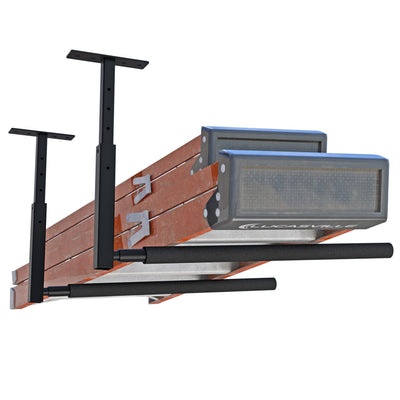 TRUSOON Adjustable Ladder Ceiling Rack, Kayak Overhead Garage Storage Rack, Garage Ceiling Storage for Kayak, Ladder, Surfboard, Snowboar Overhead Hanger, Holds 150 lbs, Black