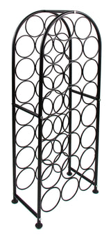 PAG 23 Bottles Arched Freestanding Floor Metal Wine Rack Wine Bottle Holders Stands, Black PAG
