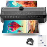 Raycial Laminator Machine A4, Laminating Machine with 50 Laminating Pouches, Hot and Cold Thermal Laminator, 4-in-1 Lamination Machine with 5 Laminating Modes and Auto-Off for Home Office School Use Raycial