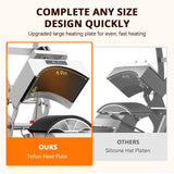 HTVRONT Hat Press Machine - Hat Press Heat Machine for Caps Curved Teflon-Coated Heat Plate, White Hat Heat Press Machine for Caps with Memory Mode and Non-Slip Base for Heat Transfer Vinyl HTVRONT