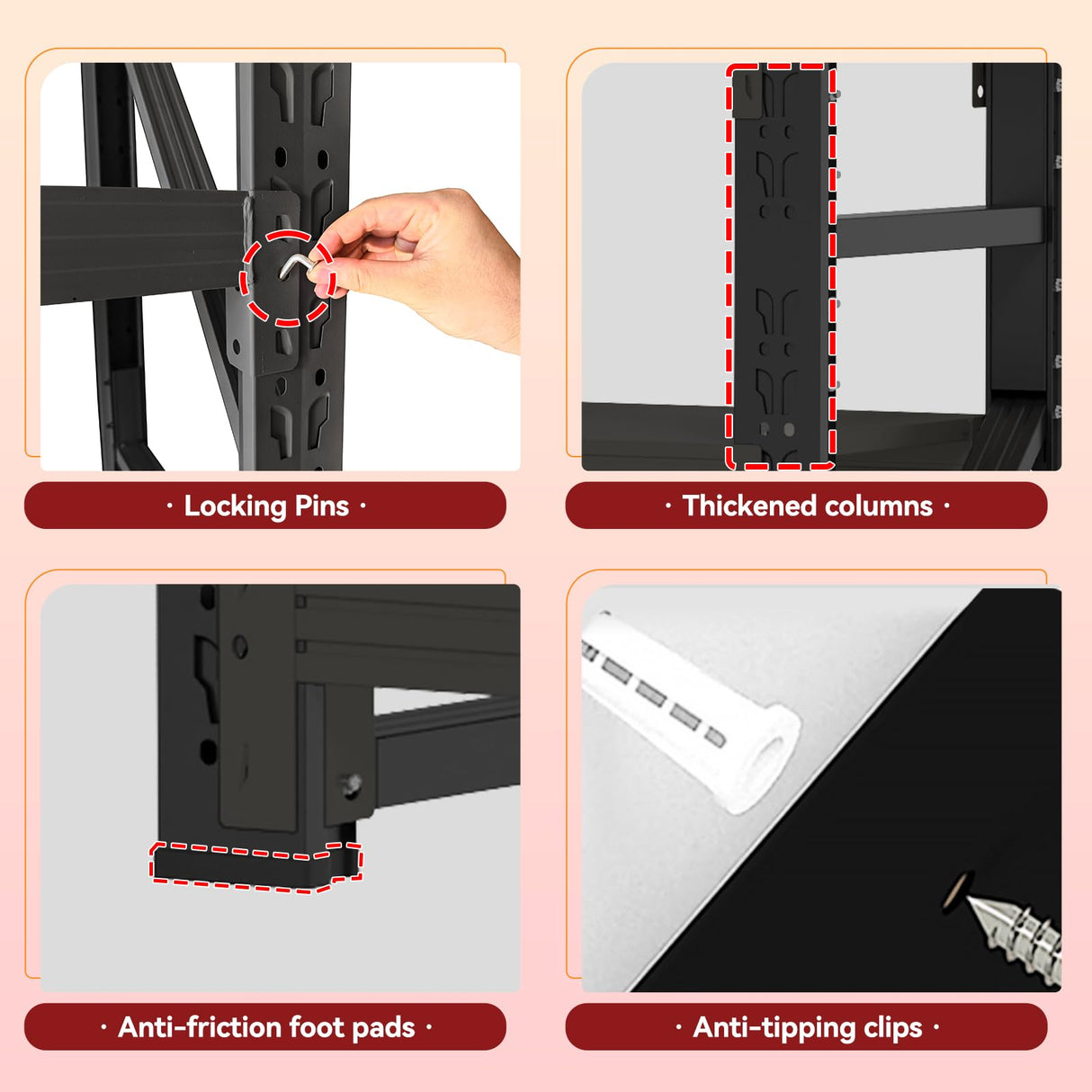 IYANEN 60" W Storage Shelves Heavy Duty, 4 Tier Metal Garage Shelving Units, 5000LBS Heavy Duty Adjustable Shelf, Garage Storage Rack, Industrial Shelving for Shop, Warehouse,60" W x 24" D x 79" H IYANEN