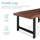 Best Choice Products 44in Modern Coffee Table Butcher Block Top Large Accent Table, Rectangular Wood Industrial Rustic Coffee Table for Living Room w/ 2in Metal Legs, 3in Tabletop - Brown Best Choice Products