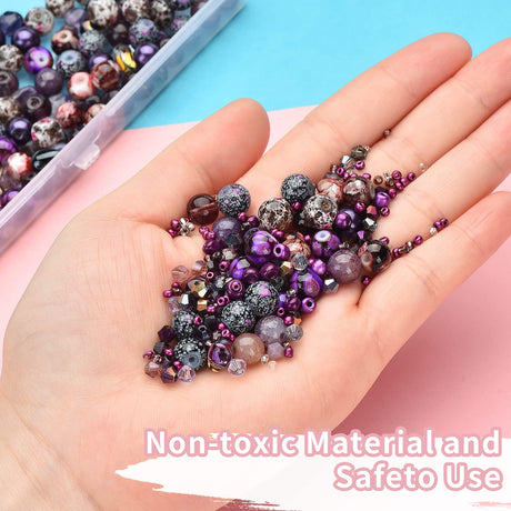 900pcs Glass Craft Beads for Bracelet Making Kit, Include Assorted Round/Bicone/Seed/Rock Beads and Teardrop Pendant for Jewelry Making, Necklace, Art, Designer Charms Rired 27