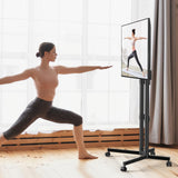 JANSNIMEN Rolling TV Stand, Mobile TV Cart for 32-70 Inch LCD LED Flat & Curved TVs, Height Adjustable Floor TV Stand with Wheels, Outdoor Portable TV Stand Holds up to 110 lbs, Max VESA 400x400mm JANSNIMEN