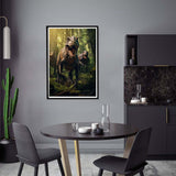 Yomiie 5D Diamond Art Painting Kits Dinosaur, Paint with Diamonds Art Forest Animals DIY Full Round Drill Kits, Embroidery Picture Rhinestone Diamond Crystal Craft Canvas Home Wall Decor 12x16 inch Yomiie