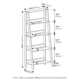 Furinno Ladder Bookcase Display Shelf, 5-Tier, French Oak Furinno