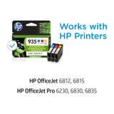 HP 935 Cyan, Magenta, Yellow Ink Cartridges (3-pack) | Works with HP OfficeJet 6810; OfficeJet Pro 6230, 6830 Series | N9H65FN HP