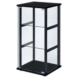 Coaster Home Furnishings Cyclamen 34-inch 3-Tier Clear Tempered Glass Curio Cabinet Display Case with Shelving Black 950179 Coaster Fine Furniture