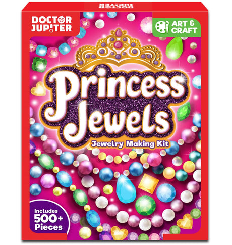 Doctor Jupiter Princess Toys Jewelry Making Kit for Kids Ages 6+ | Arts & Crafts for 6-12 Year Olds | Charm Bracelets, Necklace Making Kit for Girls | Birthday Gifts Doctor Jupiter