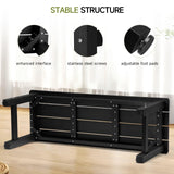 ONBRILL Outdoor Bench, 2-Person Poly Lumber Garden Bench, All-Weather Patio Bench Will not Rot and Fade for Garden, Porch, Backyard and Park, Easy Installation, Black ONBRILL