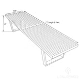 LeisureMod 72” Wide Platform Bench with Rectangular Rubberwood Frame and Beech Wood Legs Slatted Design for Modern Home, Bedroom, Living Room, Hallway Inwood Collection (Dark Walnut, 6 Feet) LeisureMod