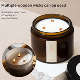 Wooden Candle Wicks, 100 Pcs Wood Wicks Candle Making Wicks with Stand for Candle Making (50 Set) Catephe