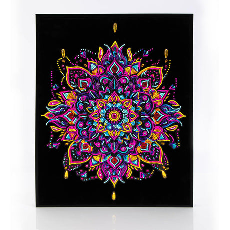 DIAMOND DOTZ Neon Flock Mandala Diamond Painting Kits for Adults - Colorful Diamond Art Kits a Relaxing Creative Craft Kit with Dotz Gems 18x14 DIAMOND DOTZ