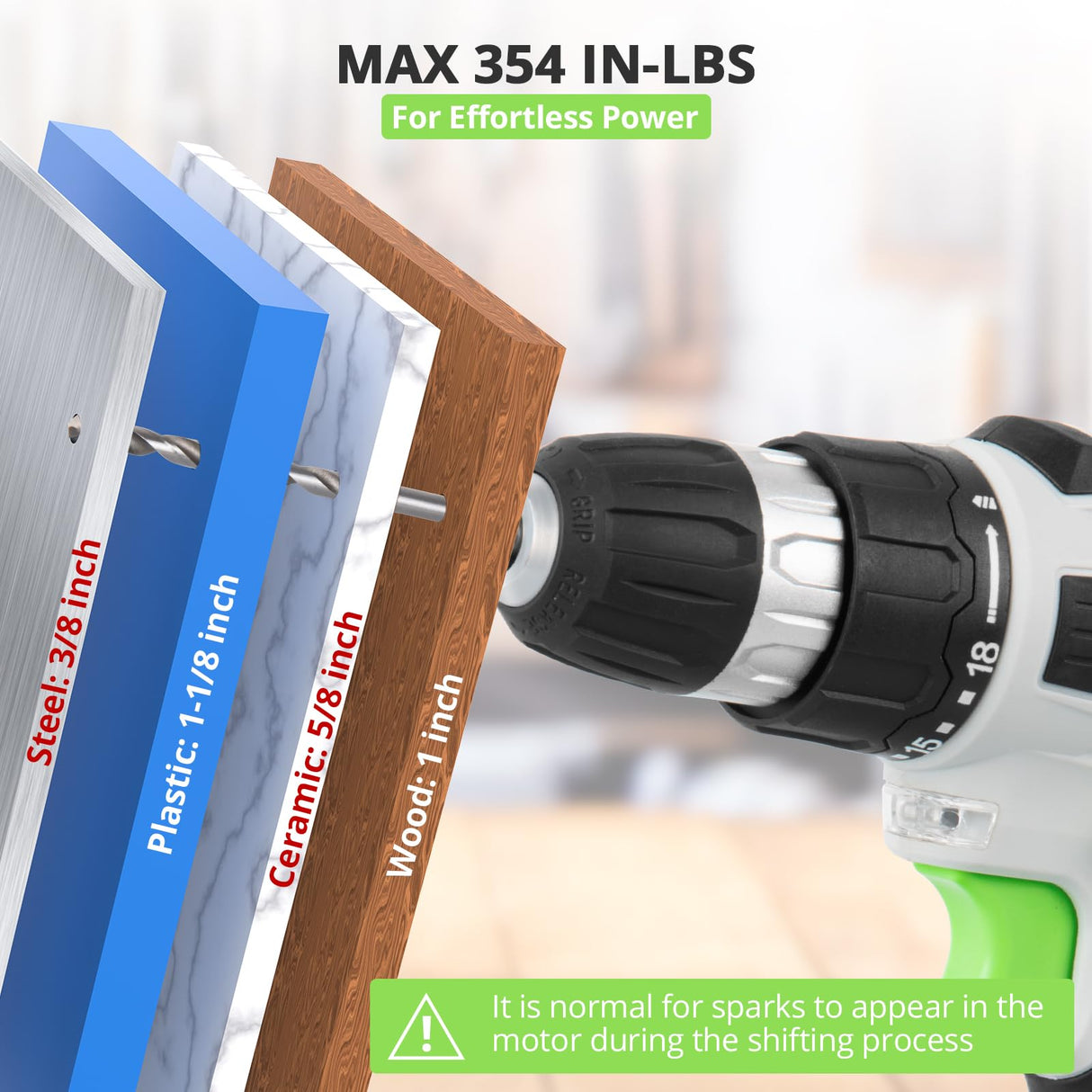 Faboka 21V Cordless Drill Set, Power Drills Kit with 2.0Ah Battery and Charger, Electric Driver/Drill Bits, Max Torque 40Nm, 3/8-Inch Keyless Chuck, Variable Speed, with LED Light FABOKA