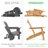 Topeakmart Set of 4 Folding Adirondack Chair Outdoor Weather Resistant Chairs for Patio Deck Garden, Backyard Deck, Fire Pit, Honey Brown Topeakmart