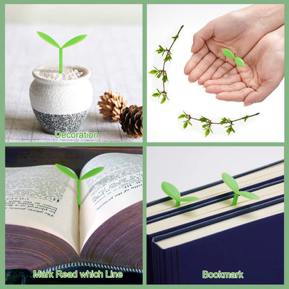 YKING Sprout Little Green Bookmarks Silicone Grass Buds Creative Green Bookmarks, Gifts for Book Lovers Reading, Set of 8