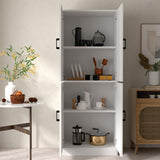 DIYART White Kitchen Pantry Cabinet, 71" Tall Kitchen Storage Cabinet with Doors, Freestanding Wooden Storage Cabinet for Kitchen, Dining Room, Hallway DIYART