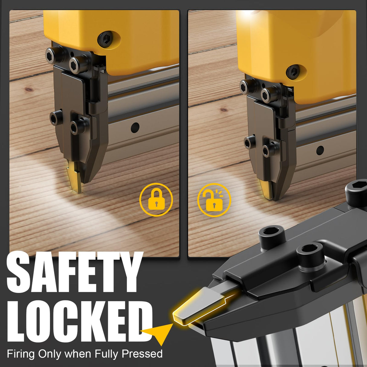 18GA Cordless Brad Nailer for Dewalt 20V MAX Battery: Electric Brad Nail Gun with 18 Gauge Nails for Upholstery Woodworking - Brushless- 2 Mode - 5/8 to 1-1/4 Inch - Tool Only Ecarke