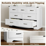 BORNOON 7-Drawer Dresser for Bedroom, Modern Wooden Chest of Drawers with Metal Handles, Anti-Tipping Design, Sturdy and Stable Storage Organizer for Living Room, Entryway, Home Office BORNOON