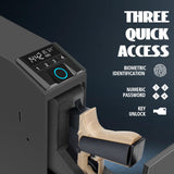 Slider Hidden Handgun Safe, Biometric Fingerprint Smart Pistol Safe for Nightstand, Desk, Bedside - Auto Sliding Door- Fingerprint, PIN Code, KEY Access (Classic) VoleStay