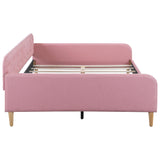 Bellemave Queen Upholstered Daybed with 4 Support Legs, Corner Bed, Upholstered Bedframe for Kids,Teens,Adults, Pink (Linen) Bellemave