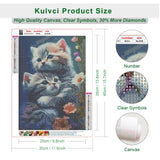 Kulvci Diamond Painting Kits for Adults, Cat Diamond Art Kits for Beginners, 5D DIY Full Drill Gem Craft for Home Decor Gift 12x16inch Kulvci