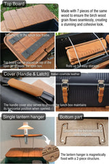 Generic Stanley Lunch Box Accessories for 10qt, 9.5L PUPACAMP Handmade Wood Table (Single Lantern Hanger Kit), Natural, st-pupa-01 Generic